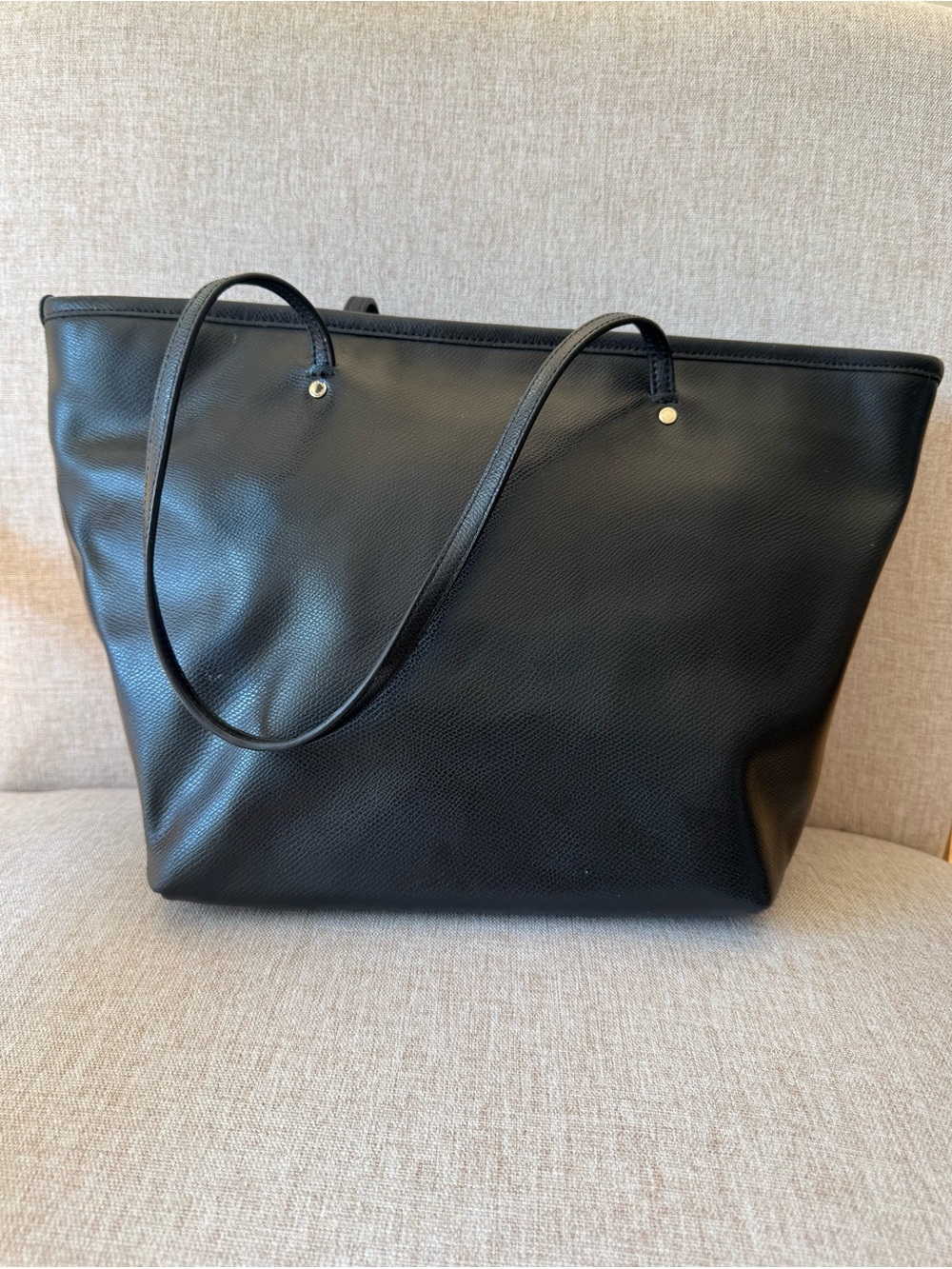 Coach Black Crossgrain Leather Street Zip Tote Bag - Style F34103 - Picture 3 of 11